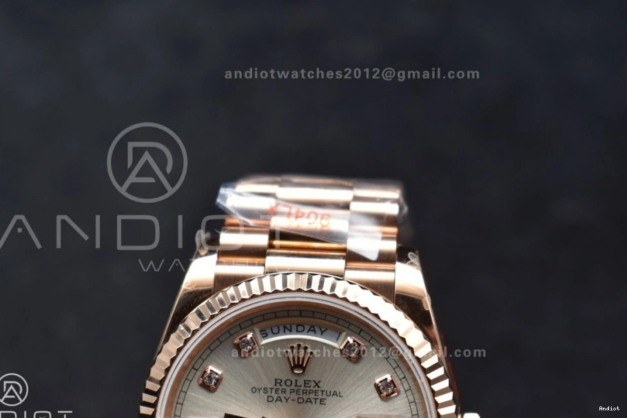 36 vr3255 DayDate on (Gain Diamond V5 Steel President Weight) Silver Square Edition QF Best Dial 904L with RG Bracelet 1112